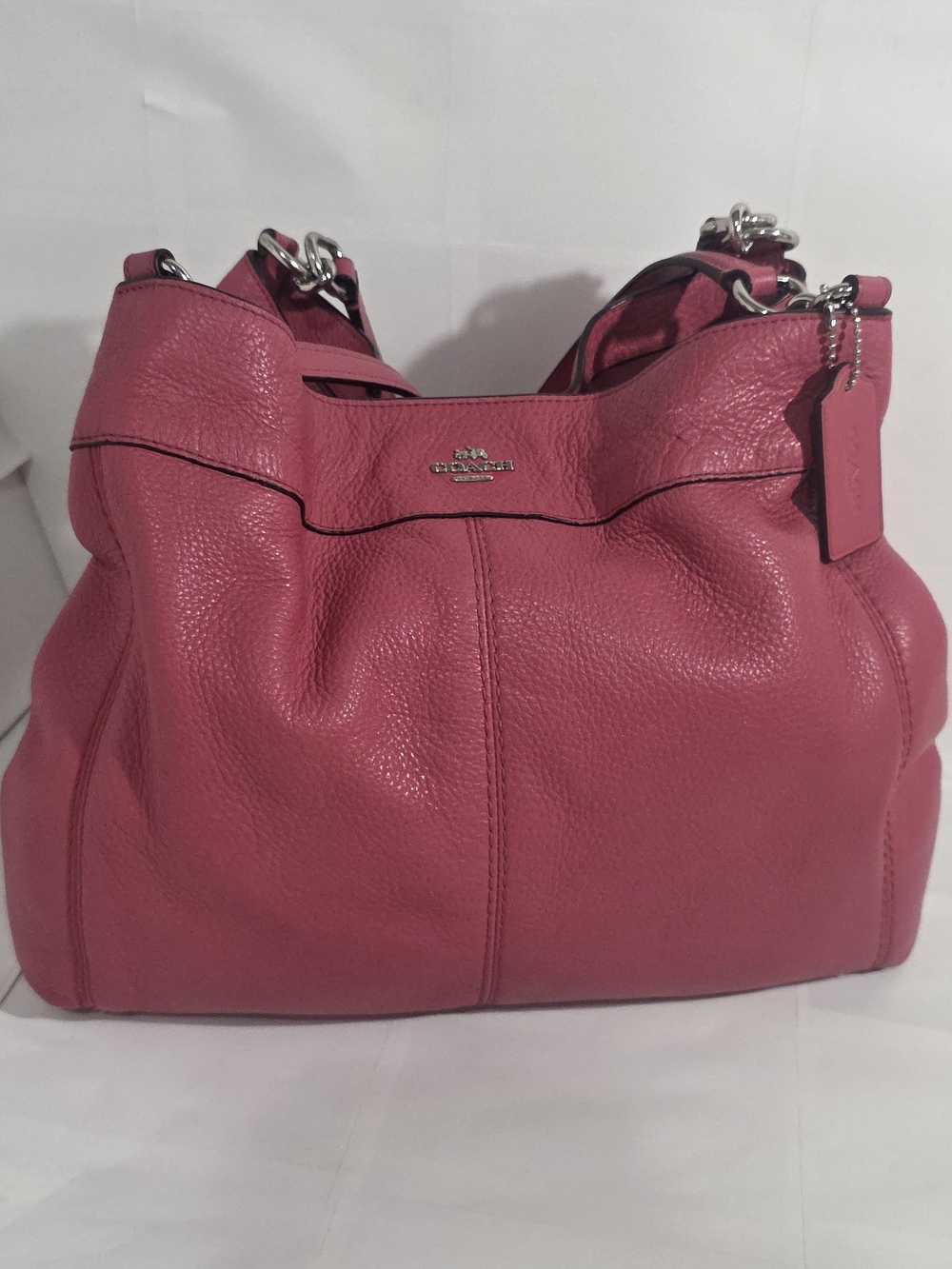 Coach Pink Pebbled Leather Shoulder Bag